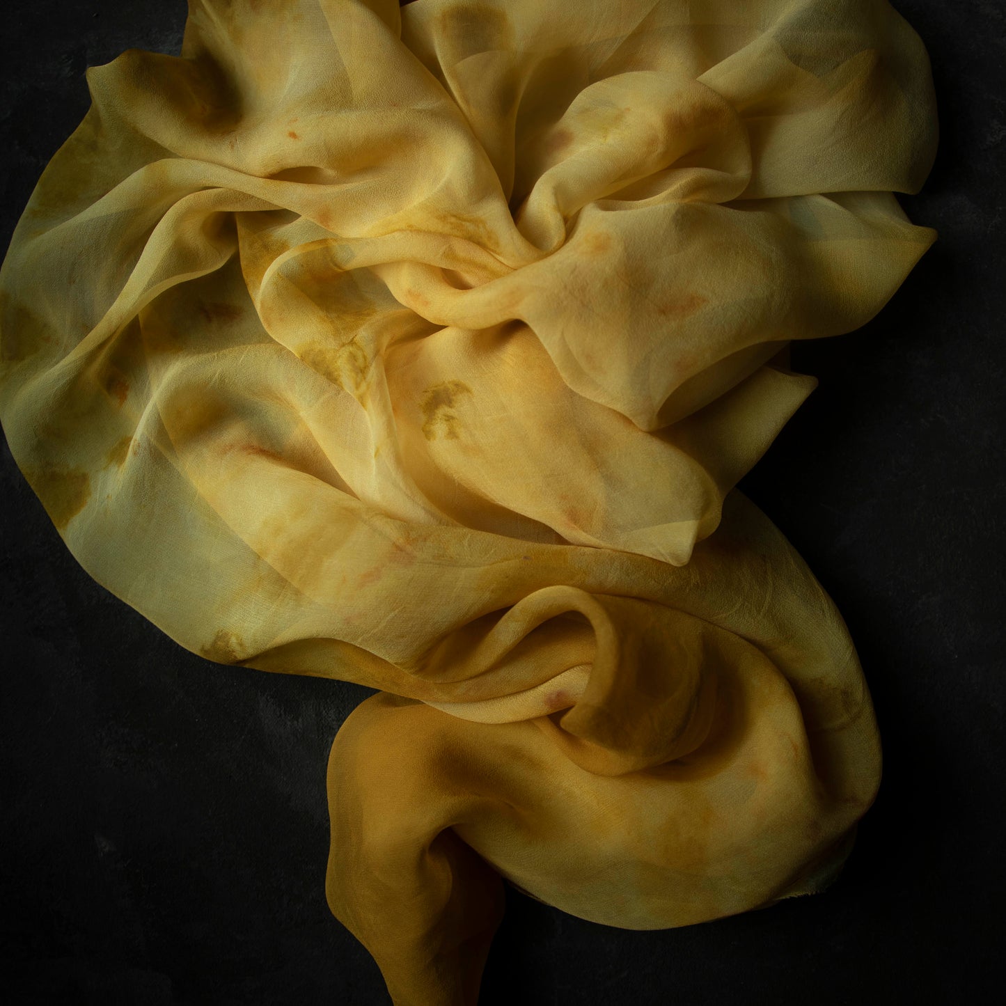 Botanical Print Sheer Silk Table Runner {Marigold & Chrysanthemum}