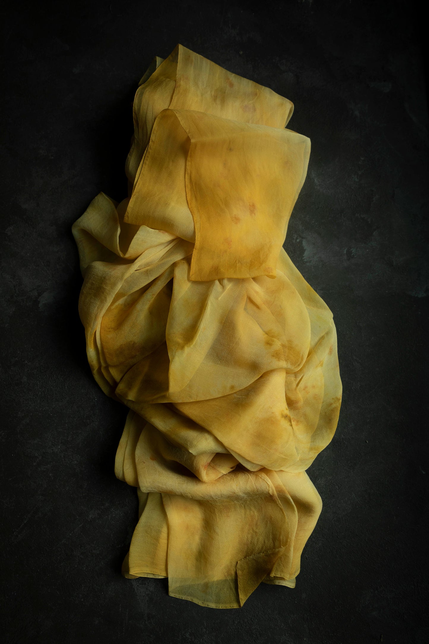 Botanical Print Sheer Silk Table Runner {Marigold & Chrysanthemum}