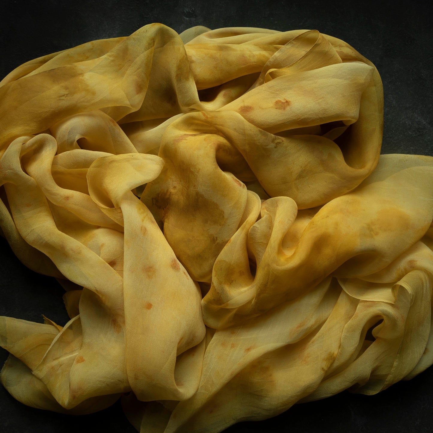 Botanical Print Sheer Silk Table Runner {Marigold & Chrysanthemum}