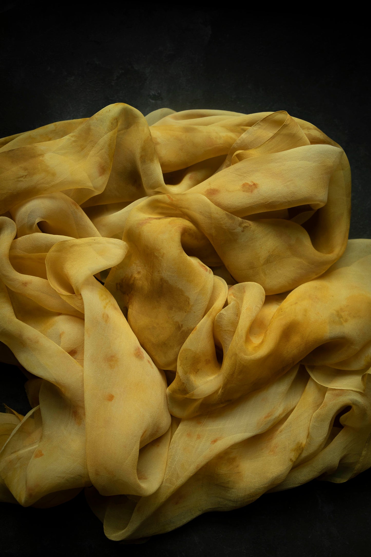 Botanical Print Sheer Silk Table Runner {Marigold & Chrysanthemum}