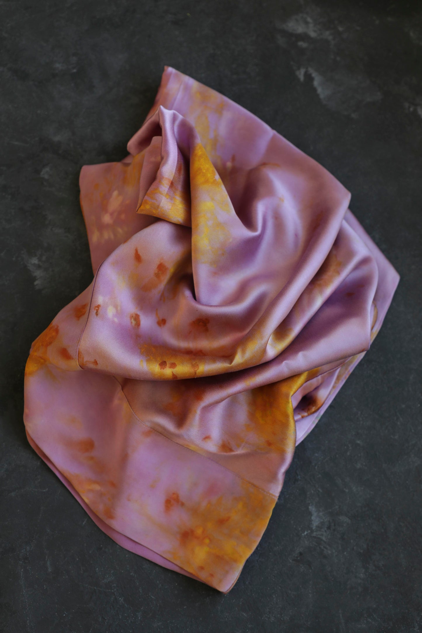 Botanical Print Naturally Dyed Silk Pillowcase / MAGENTA
