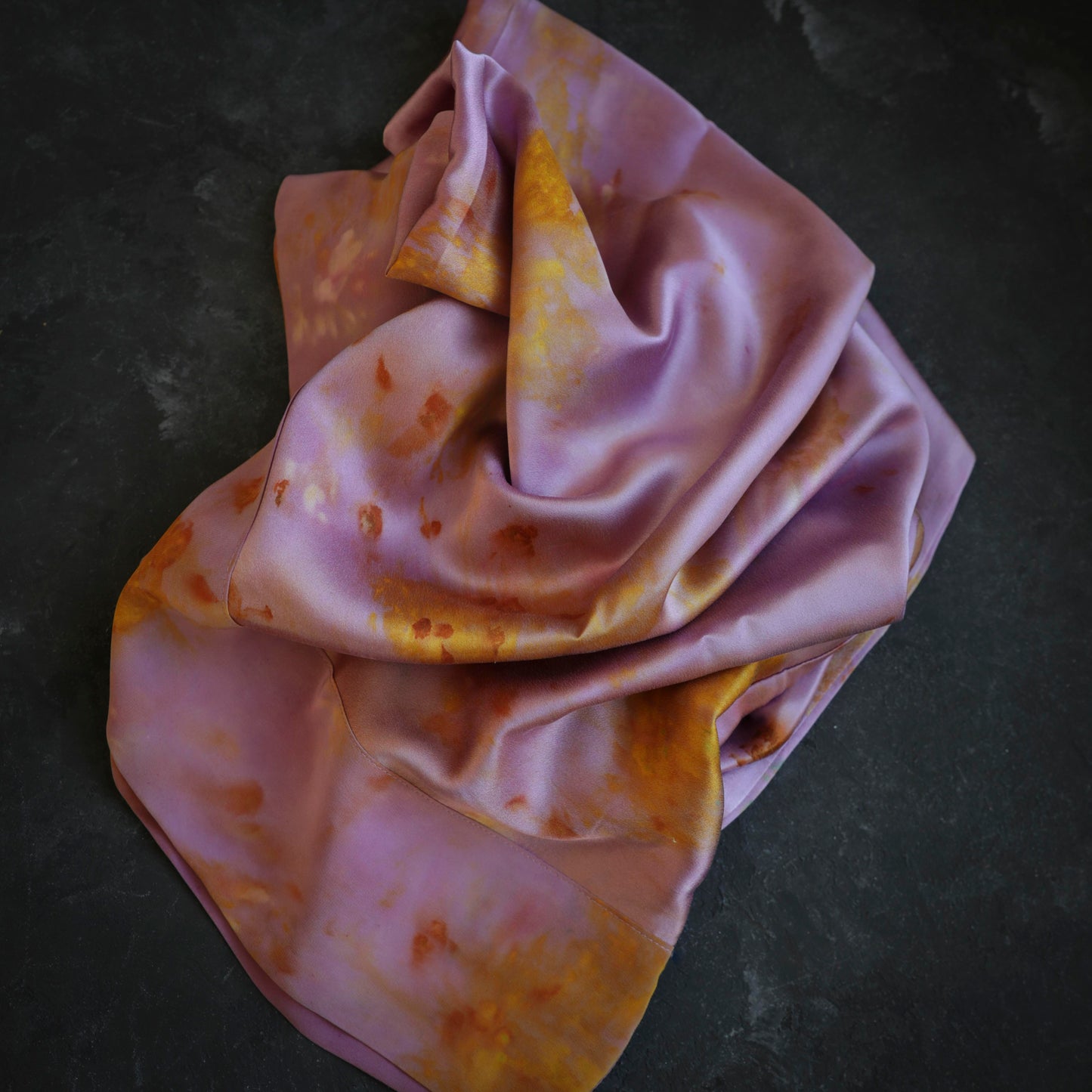 Botanical Print Naturally Dyed Silk Pillowcase / MAGENTA