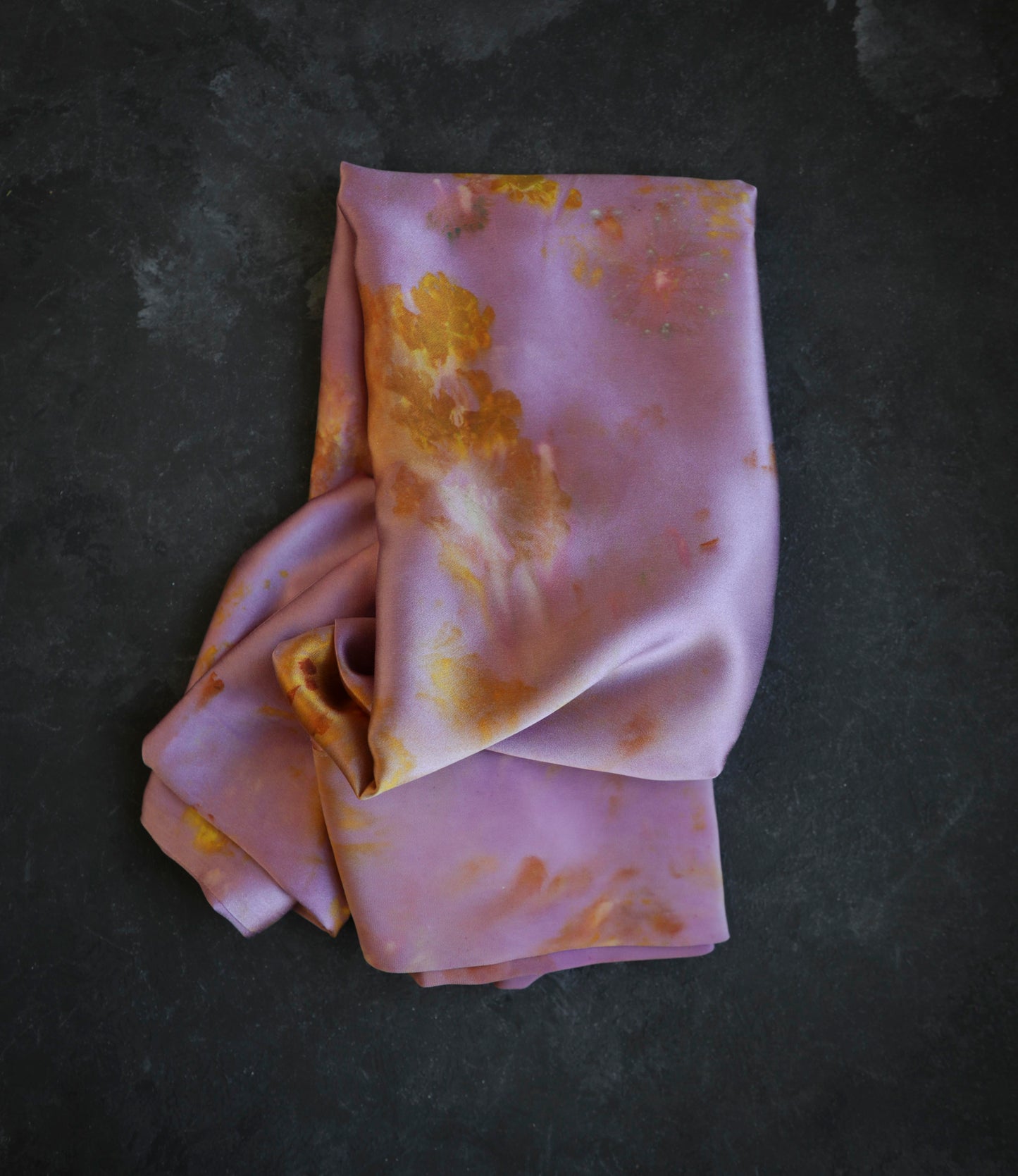 Botanical Print Naturally Dyed Silk Pillowcase / MAGENTA