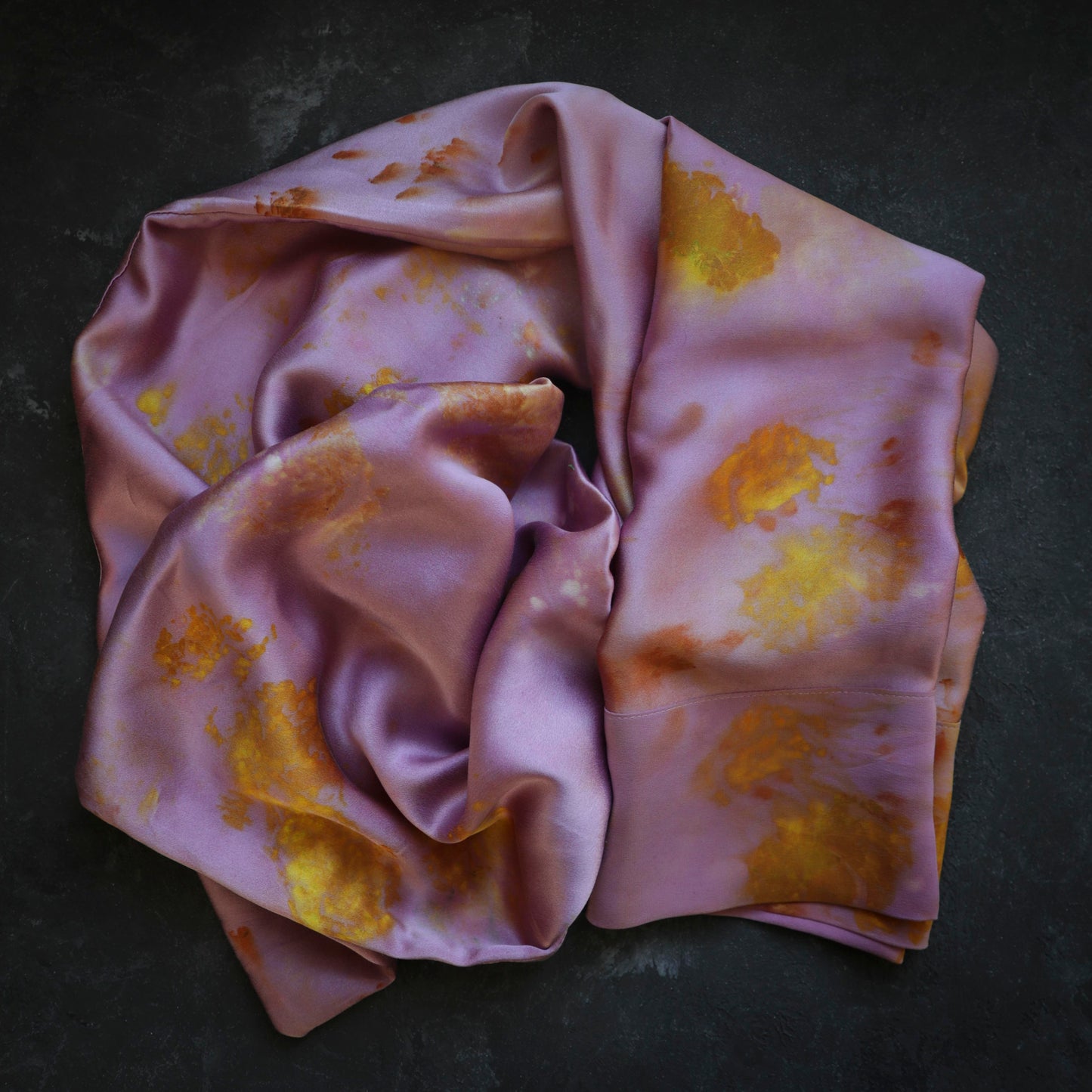 Botanical Print Naturally Dyed Silk Pillowcase / MAGENTA