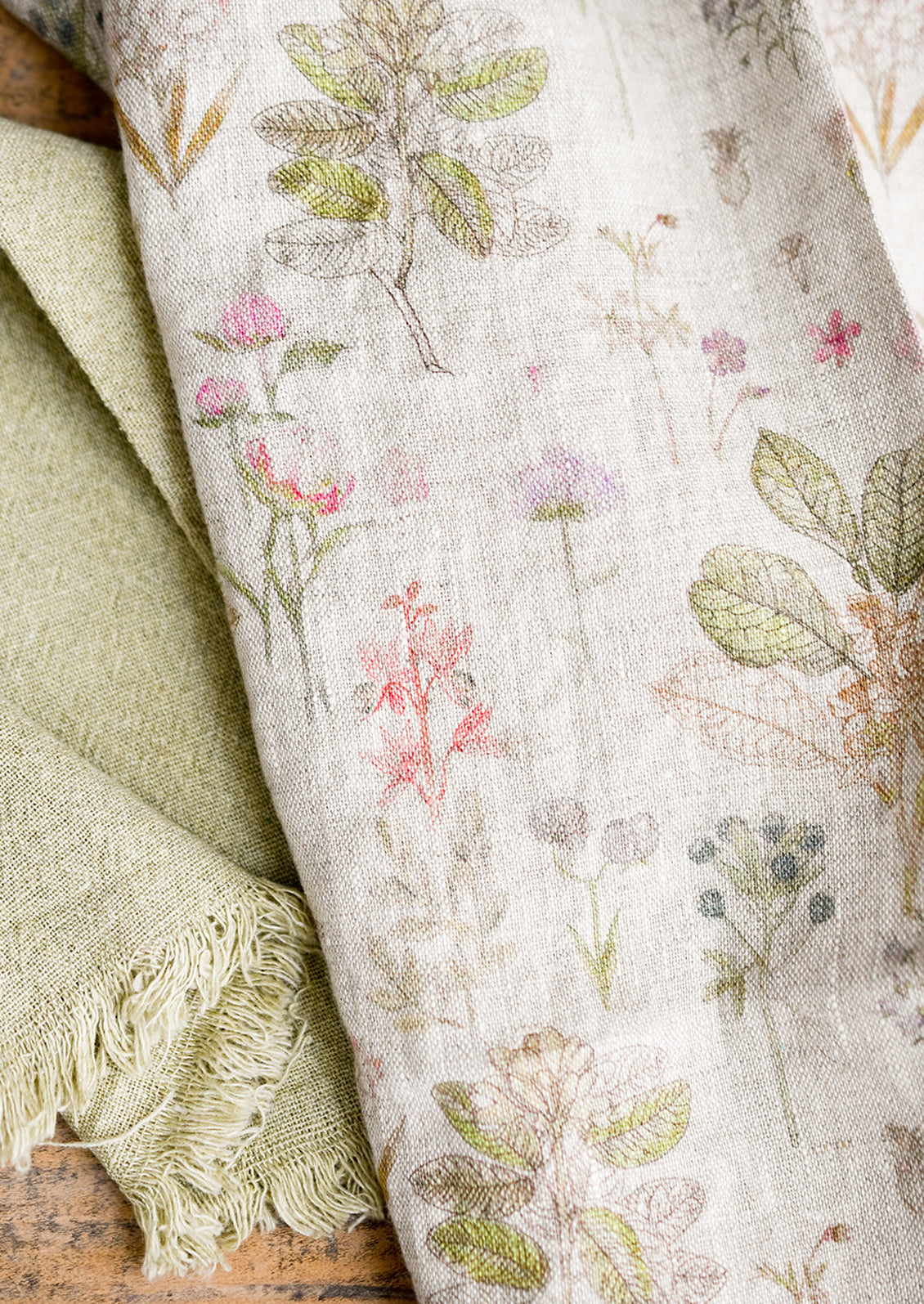 Botanical Print Linen Tea Towel