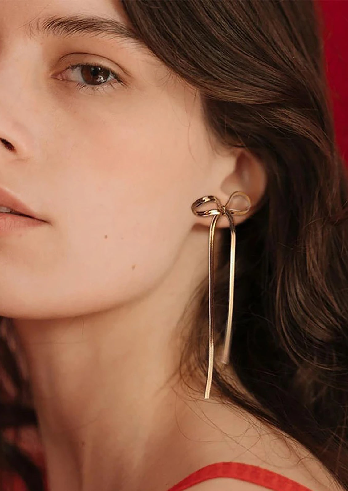 Snake Chain Bow Earrings