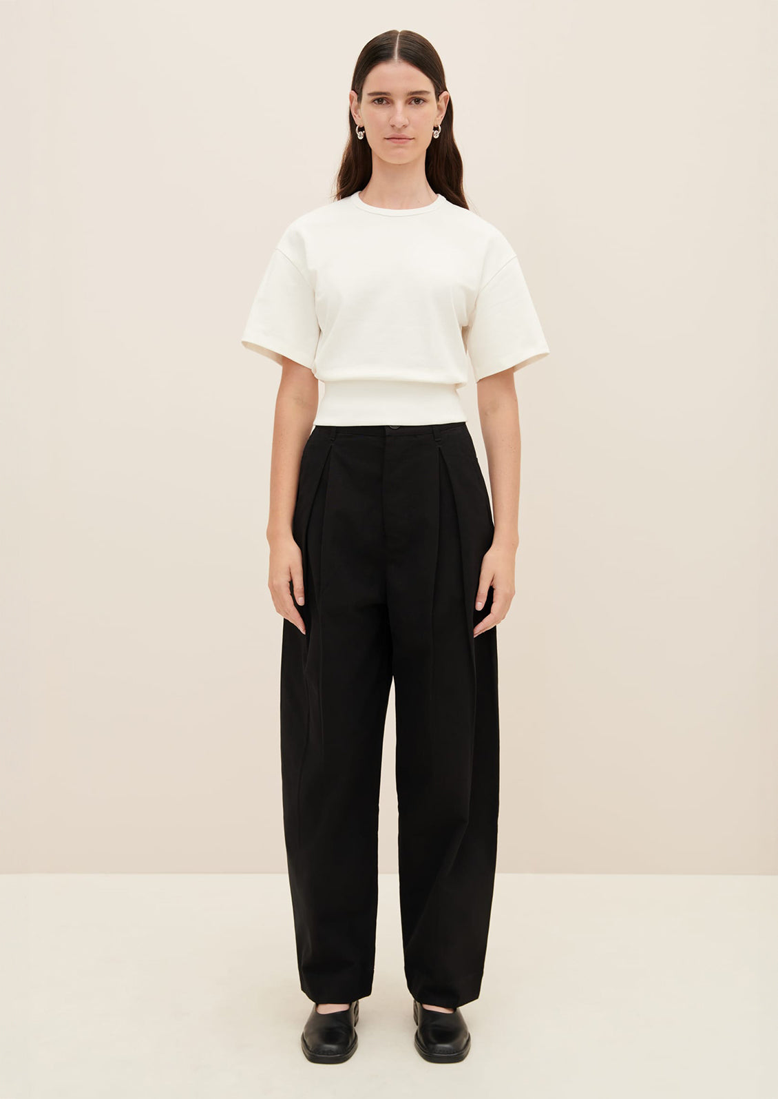 Boxy Rib Waist Tee