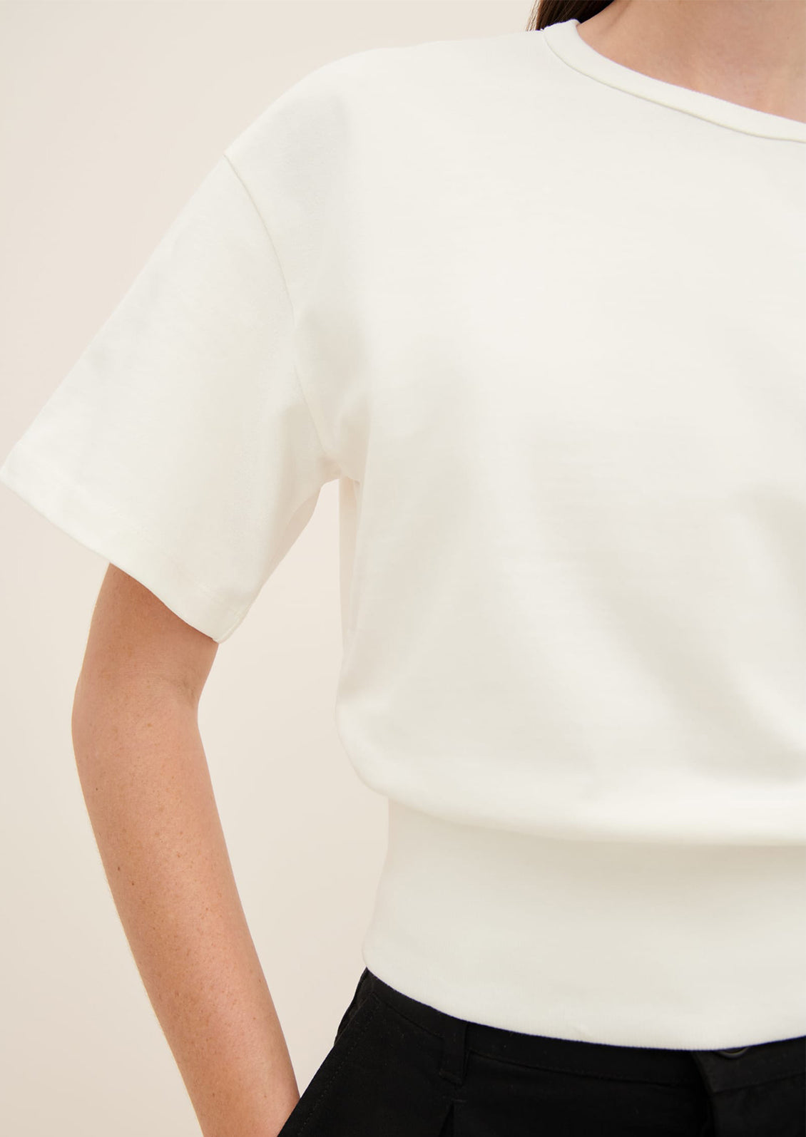 Boxy Rib Waist Tee
