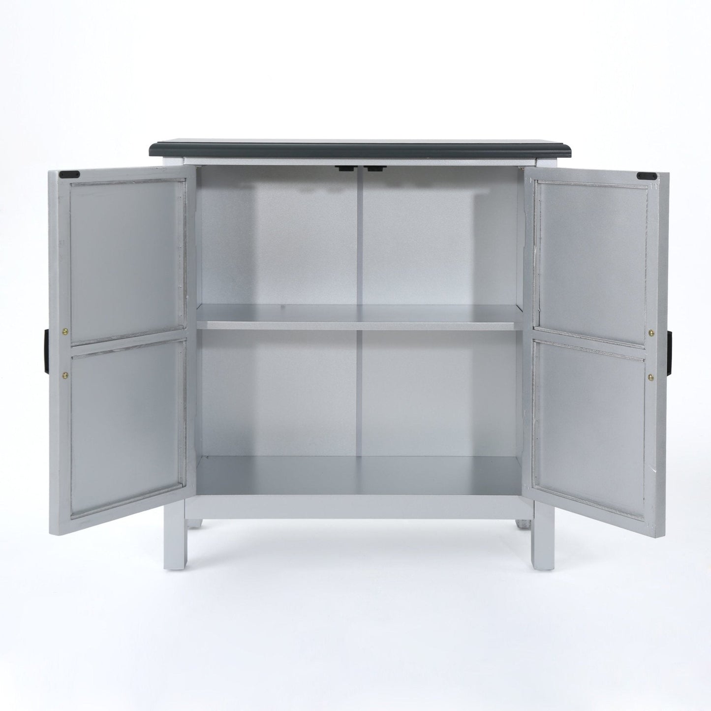 Breathe Cabinet with 2 Doors and Wood Rectangular Top