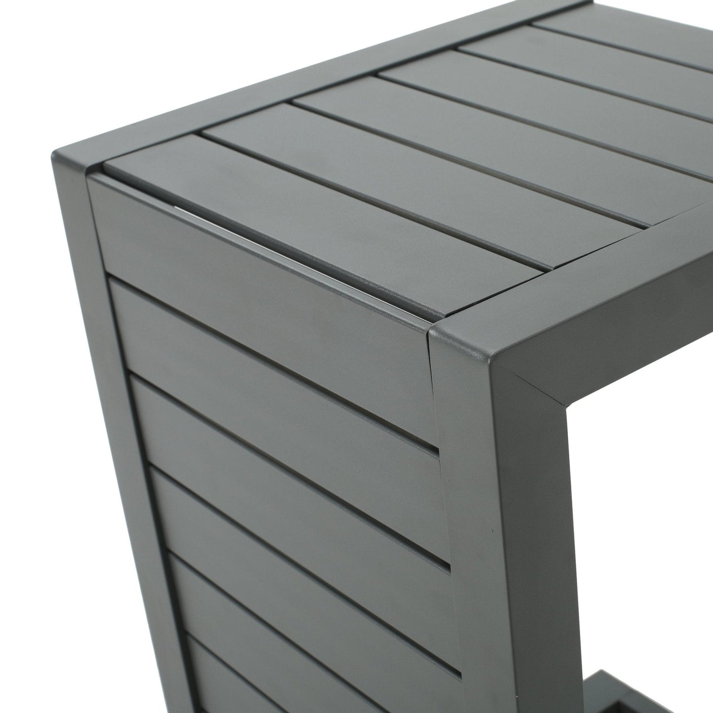 C-Shaped Table with Aluminum Frame
