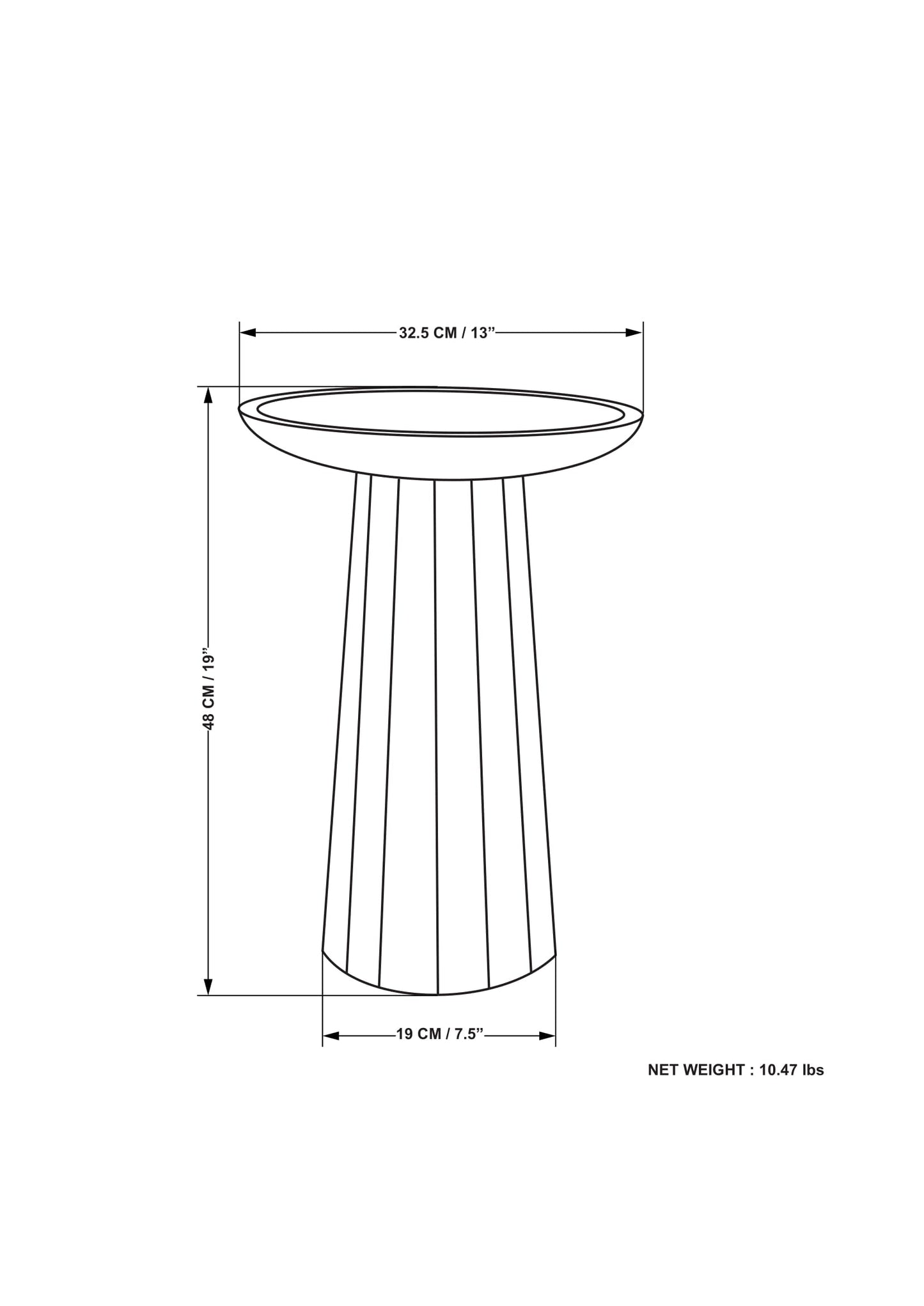 Pantomime Wooden Round Accent Table with Sculptural Design Base