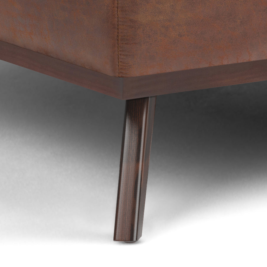 Venture 40"W Square Flip Top Ottoman with Wood Frame