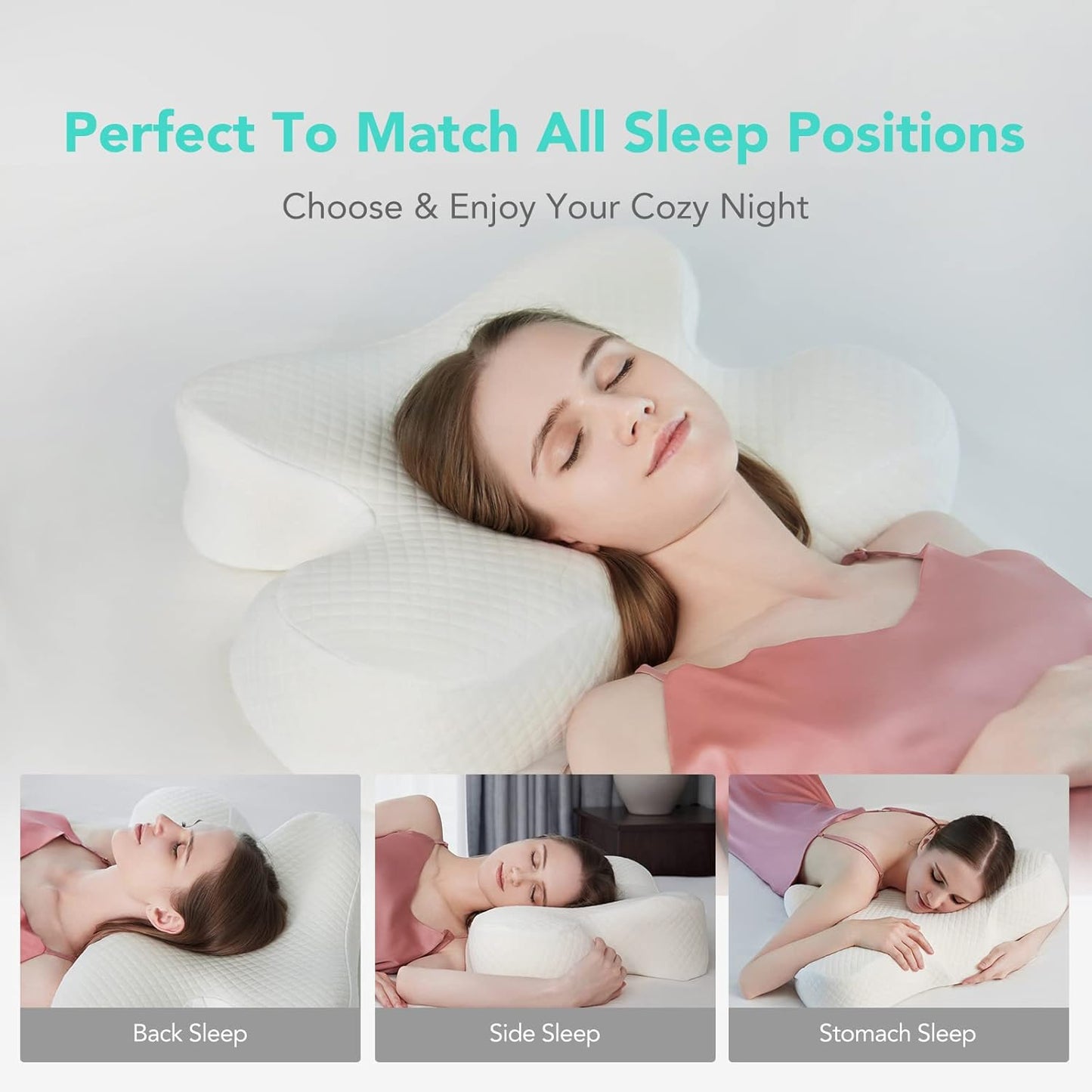 SKG T3 Cervical Contoured Ergonomic Pillow (White)
