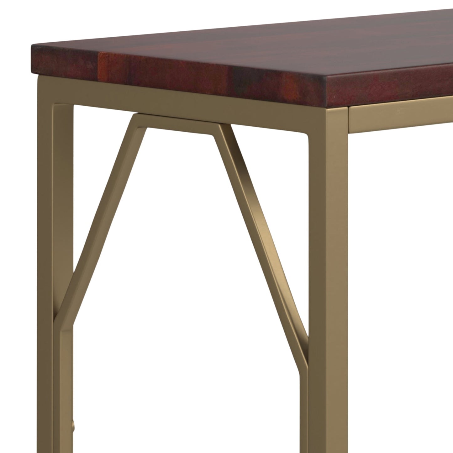 Peace Metal and Wood Accent Table with Diamond-Shaped Design