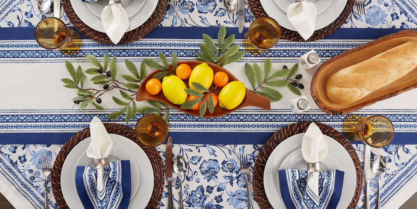 Porto Stripe Print Table Runner 14X72