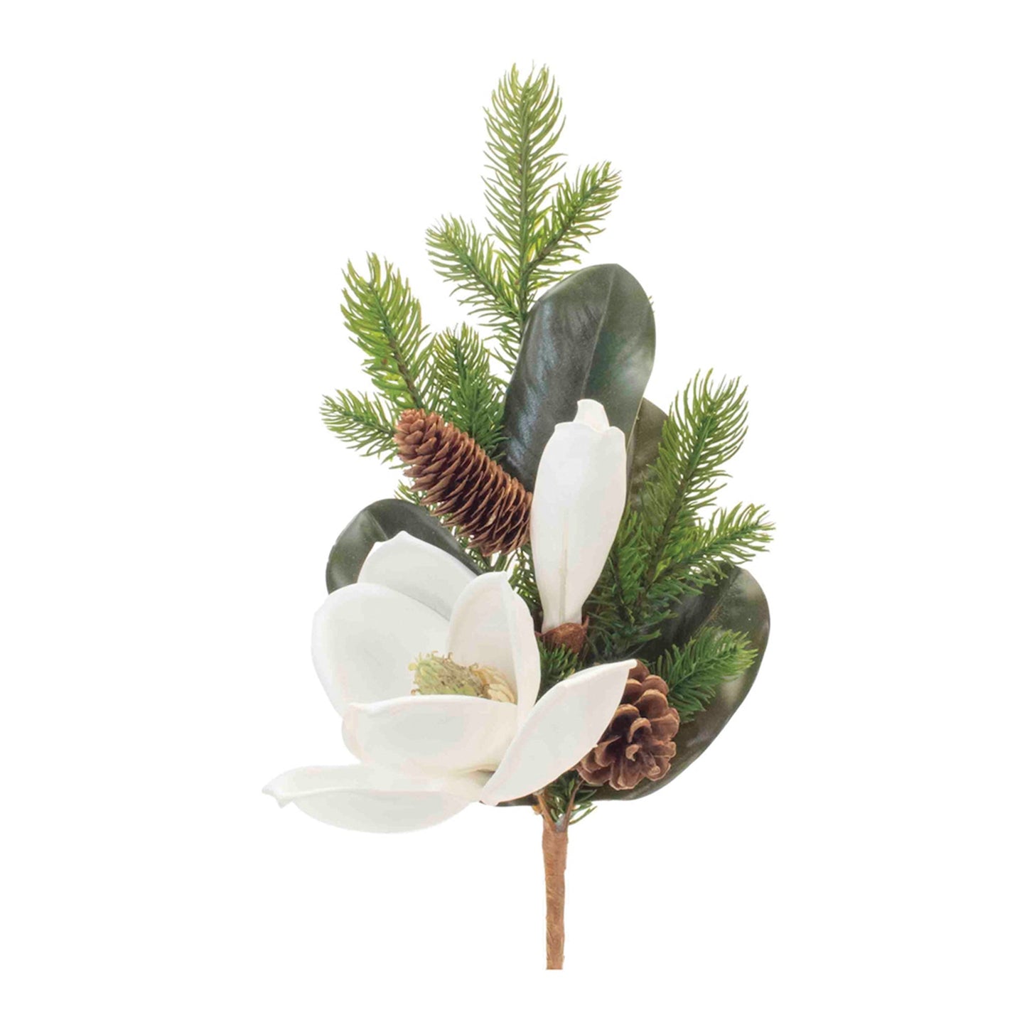 Magnolia Flower and Mixed Pine Spray, Set of 2