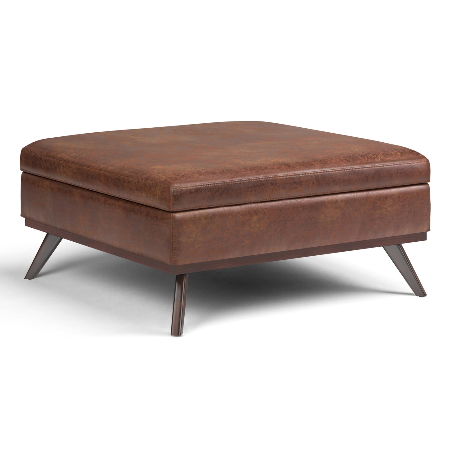 Venture 40"W Square Flip Top Ottoman with Wood Frame