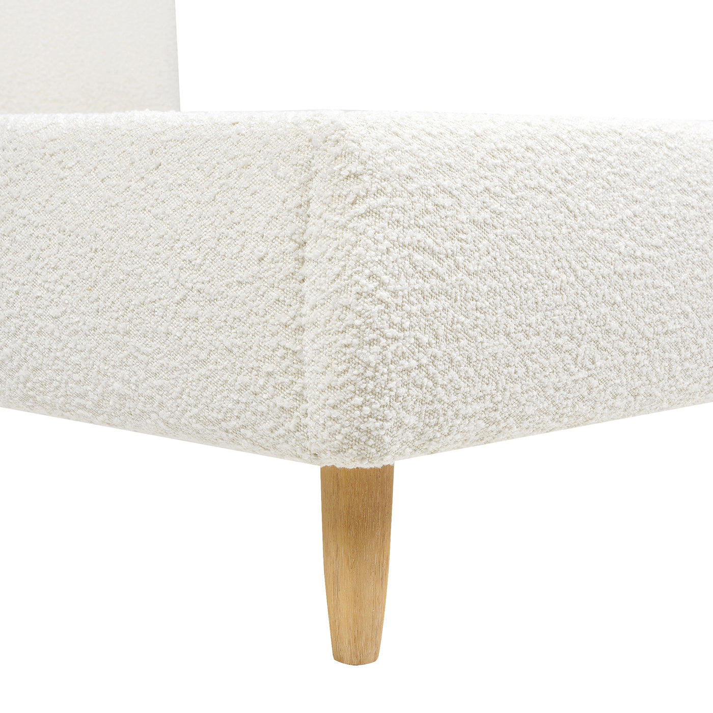 Enchantr Upholstered Platform Bed with Curved Headboard and Wood Frame