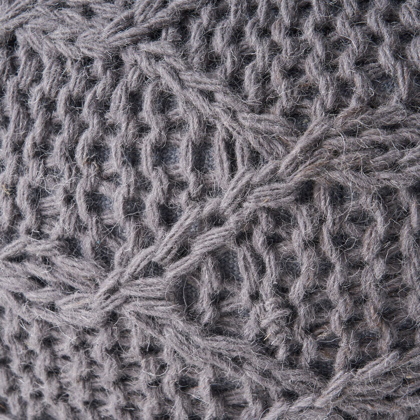 Splendid Round Knitted Wool Pouf