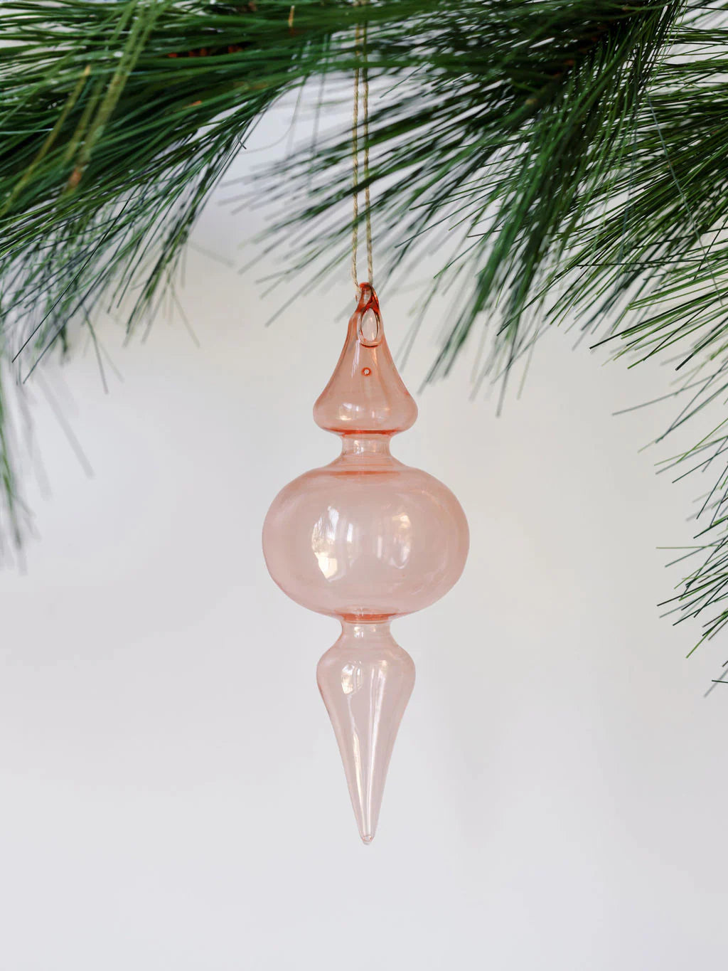 Vintage Rose & Bordeaux Glass Finial Ornament, Set of 4