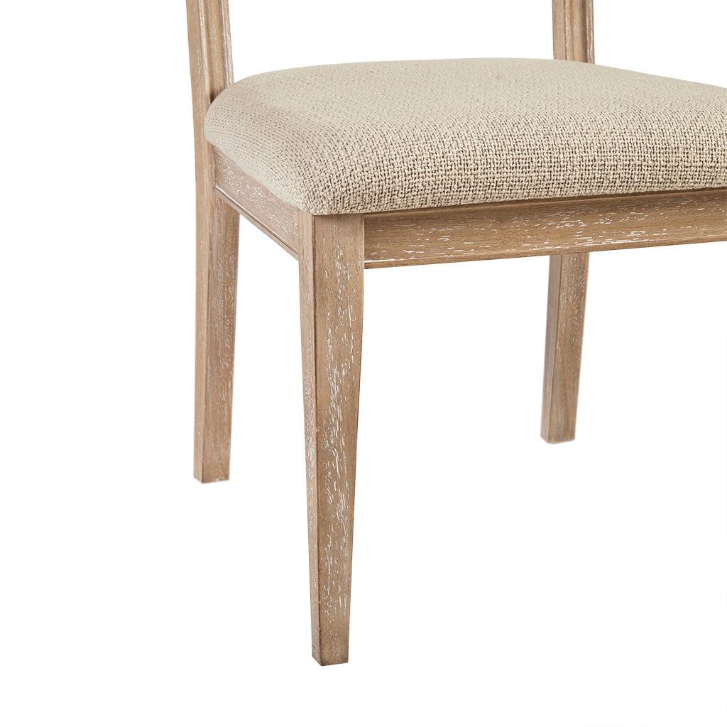 Armless Dining Chair with Cane Back and Tapered Wood Legs, Set of 2