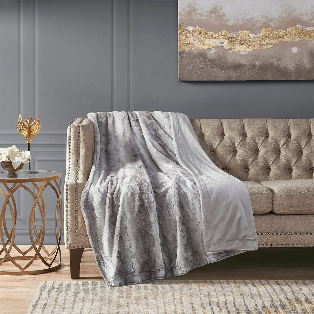 Zeona Oversized Faux Fur Throw, 60" x 70"