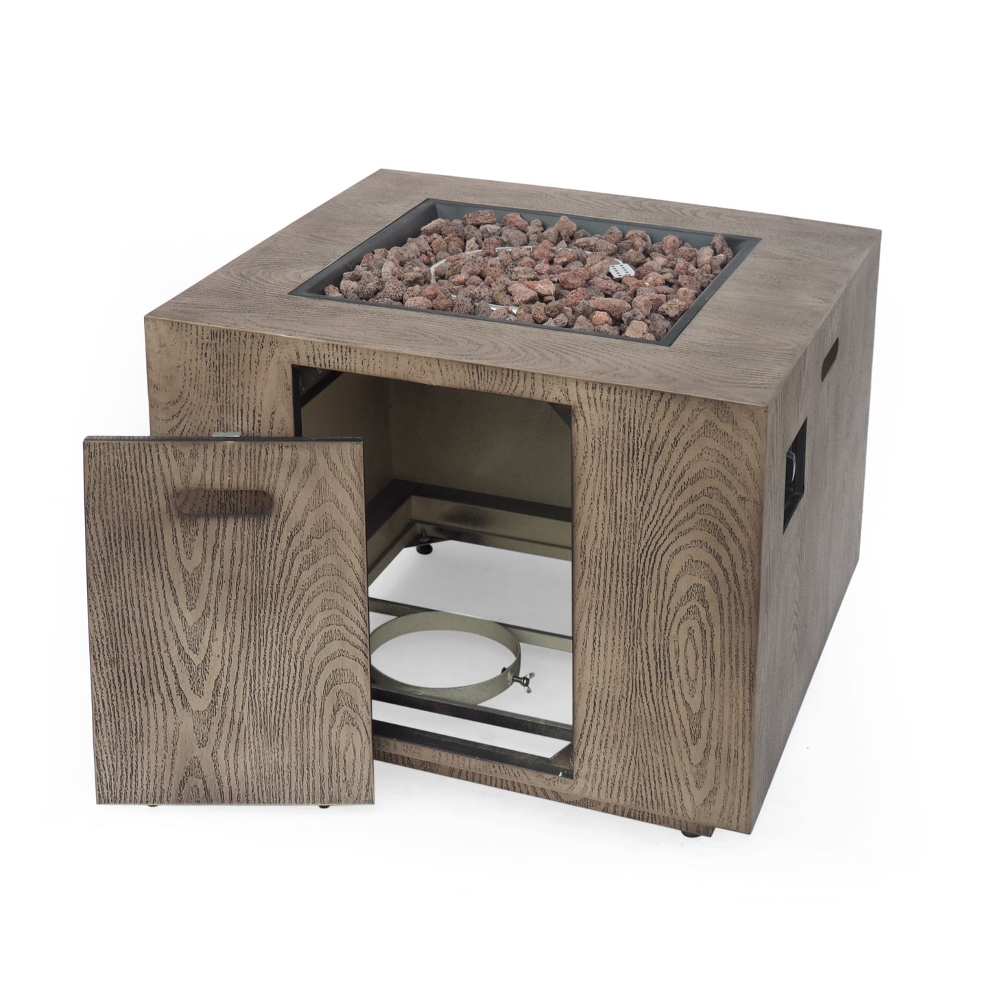 Outdoor Square Concrete Gas Burning Firepit