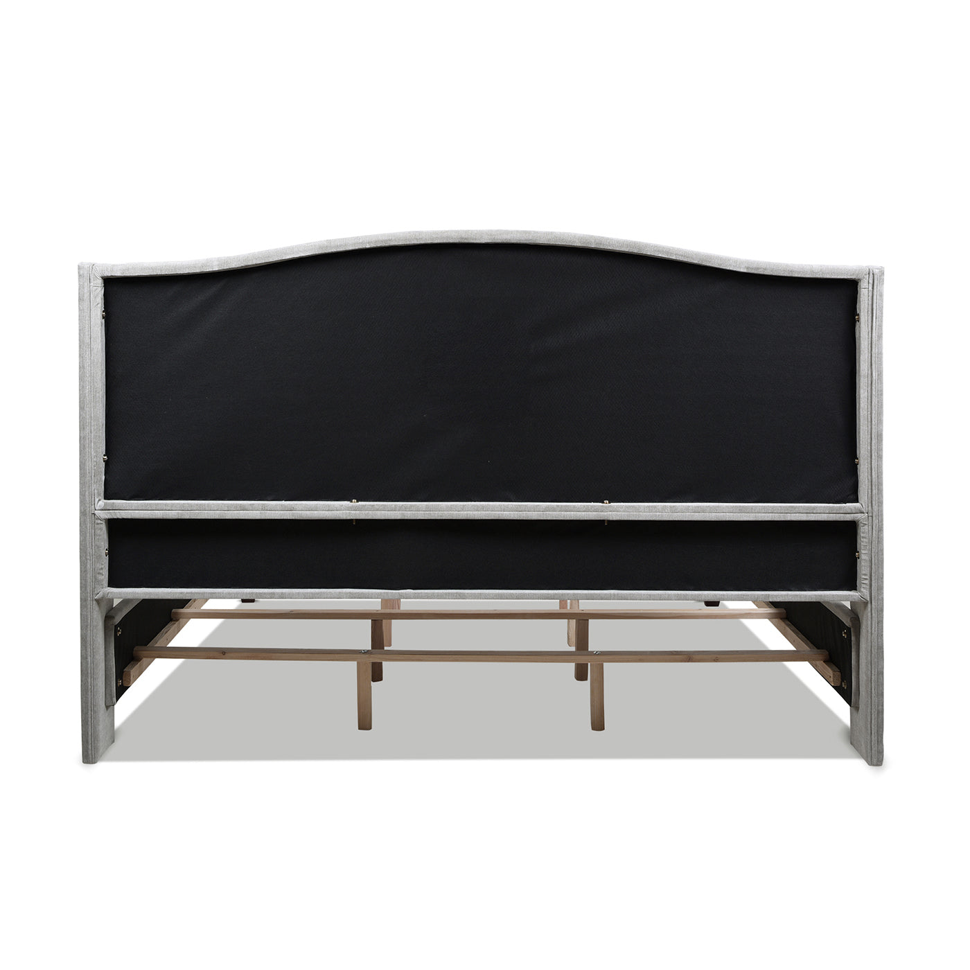 Upholstered King Size Panel Bed with Tall Wingback and Headboard Design