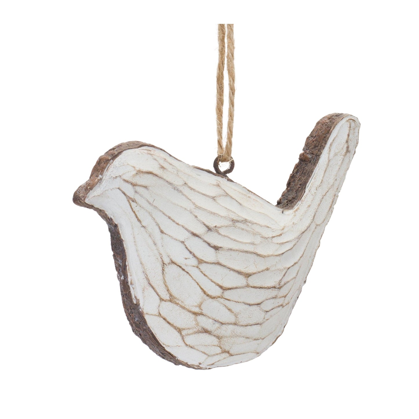 Carved Bird Ornament, Set of 12