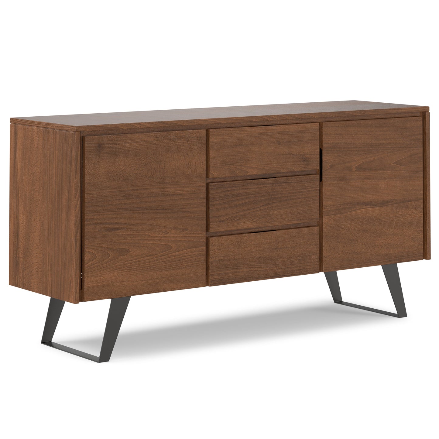 Peak 2-Door Buffet Cabinet with 3 Drawers and Metal Angled Legs