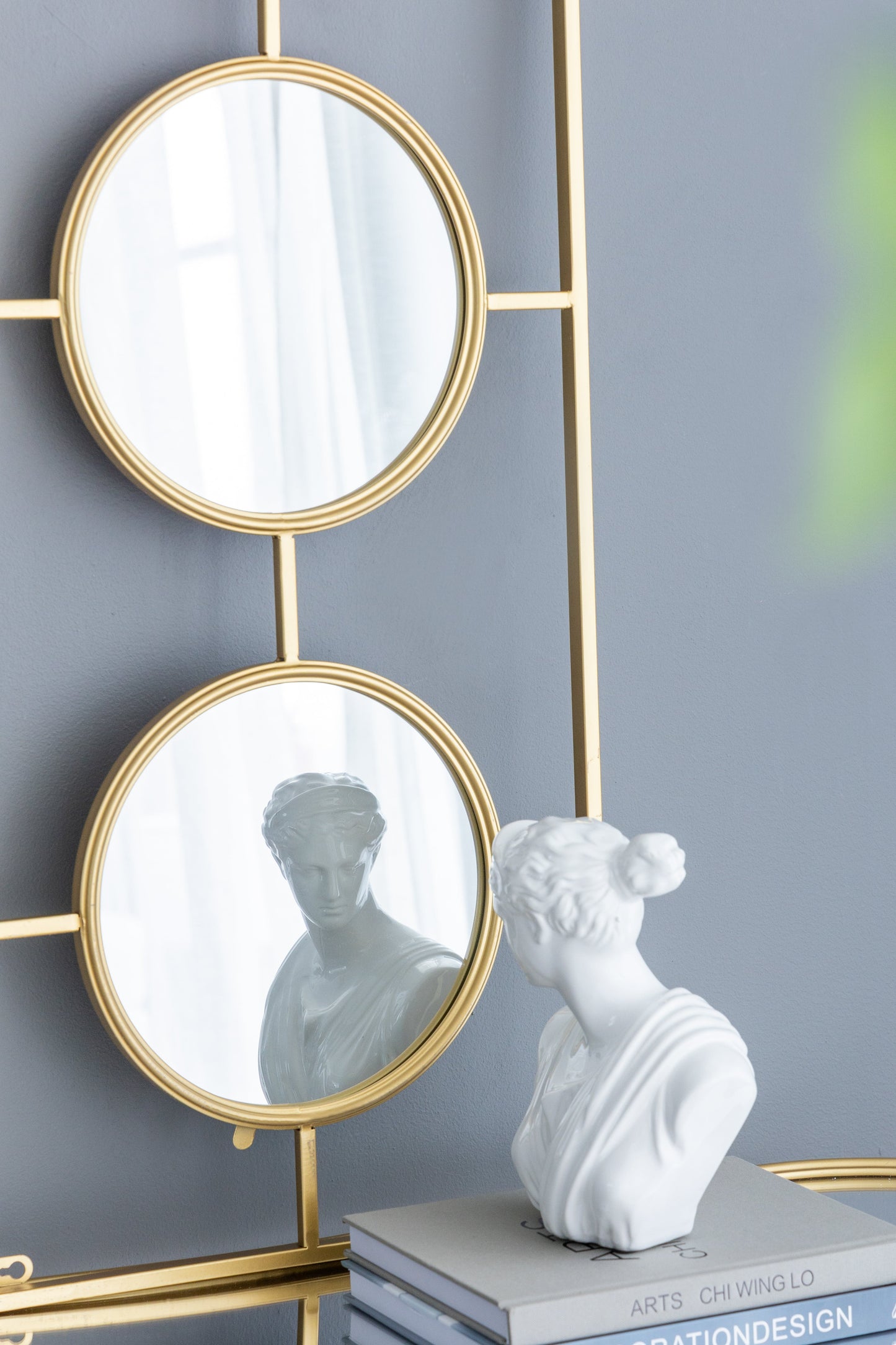 3-Piece Wall Mirror with Rectangular Metal Frame