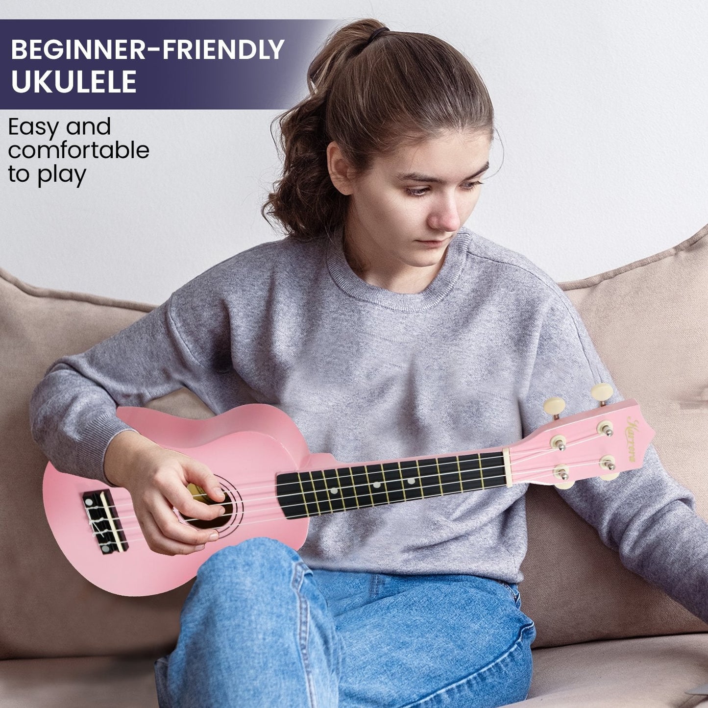Karrera 21" Ukulele Guitar (Pink)