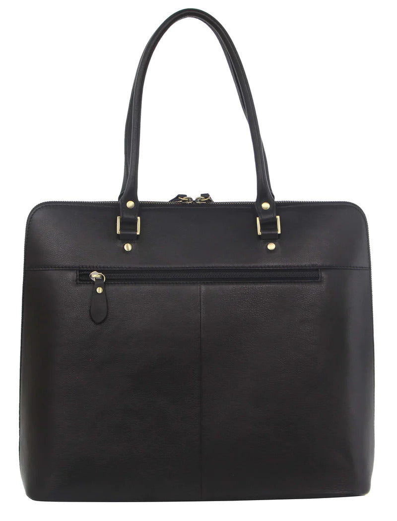 Pierre Cardin Italian Leather 15" Laptop Bag (Black)