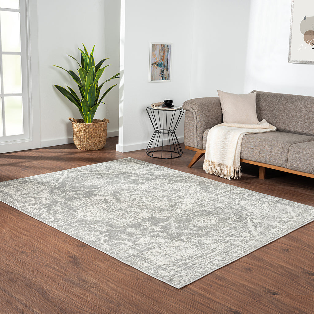 Machine Woven Area Rug with Medallion Pattern