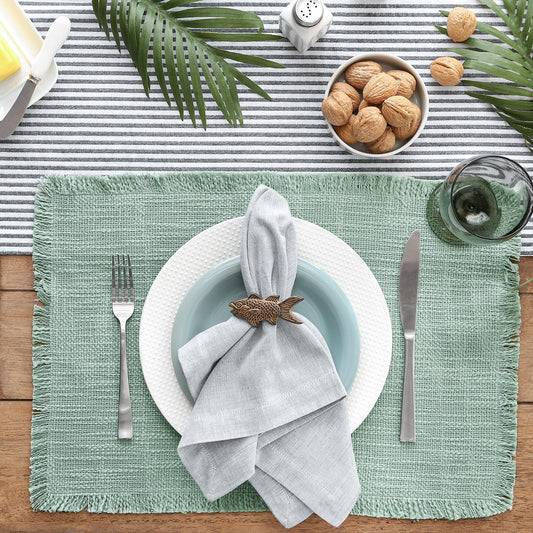 Jadeite Basket Fringe Placemats, Set Of 4