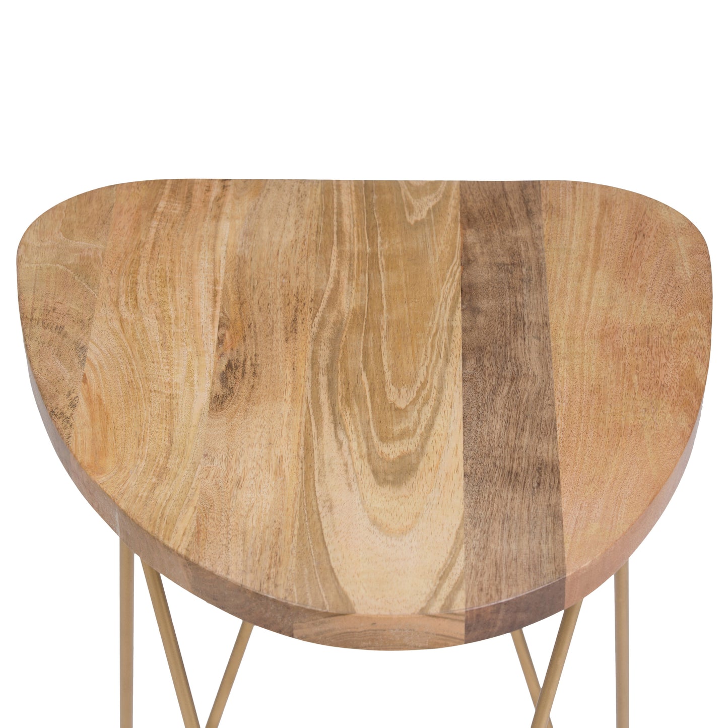 Wooden Accent Table with Metal Hair Pin Legs