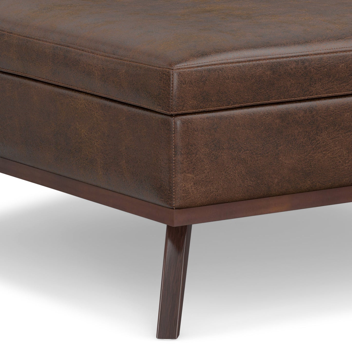 Venture 40"W Square Flip Top Ottoman with Wood Frame