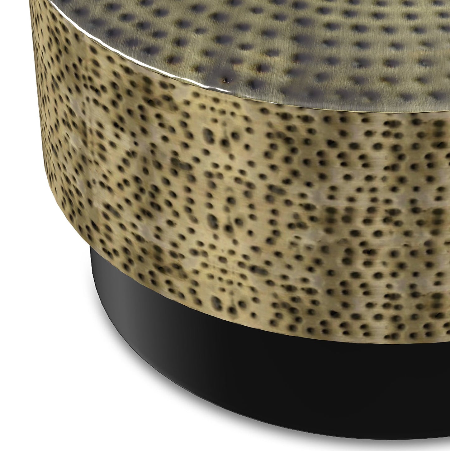 30" Round Hammered Metal Coffee Table