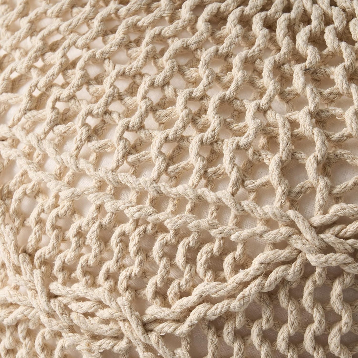 Splendid Round Knitted Wool Pouf
