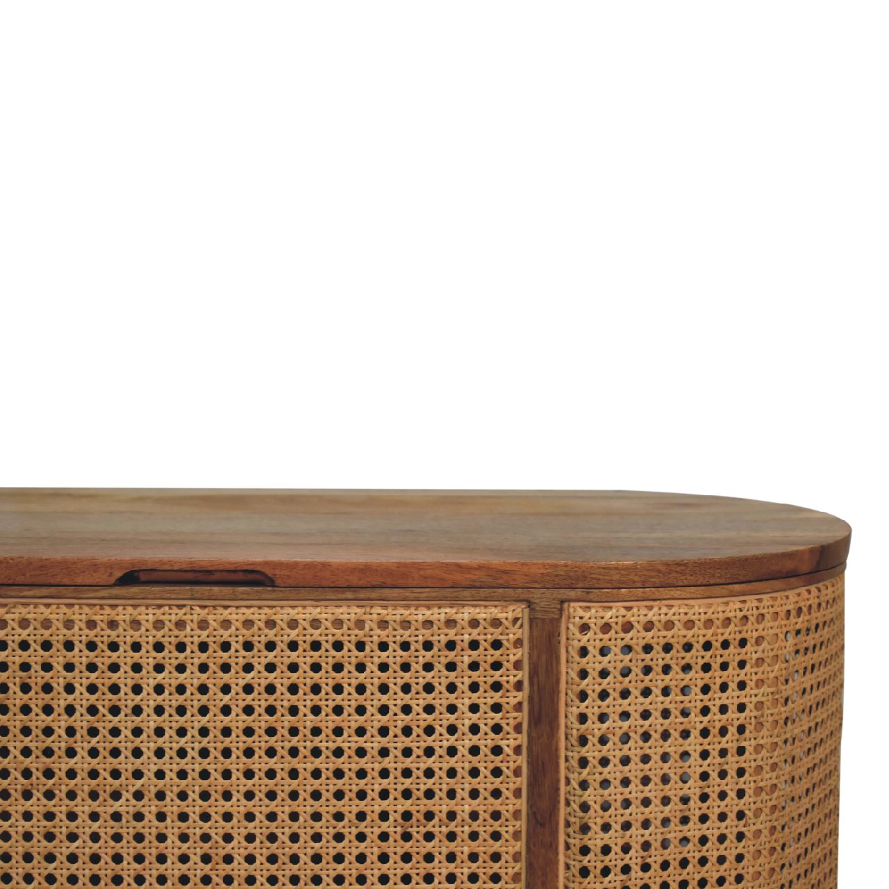 Decipher Rounded Lid up Blanket Box with Wood Frame
