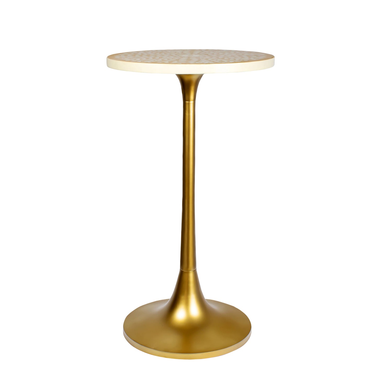 Nysha Modern Bohemian Metal/Resin Inlay Top End Table