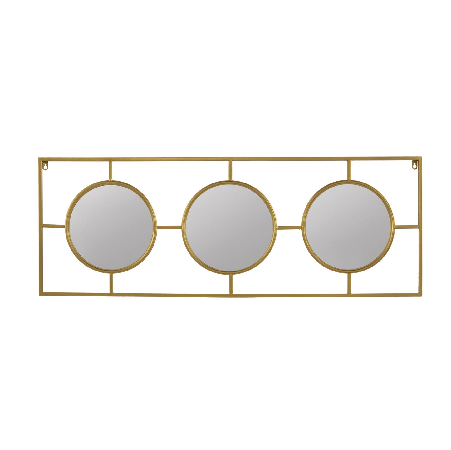 3-Piece Wall Mirror with Rectangular Metal Frame
