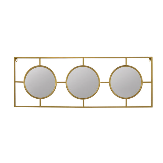 3-Piece Wall Mirror with Rectangular Metal Frame