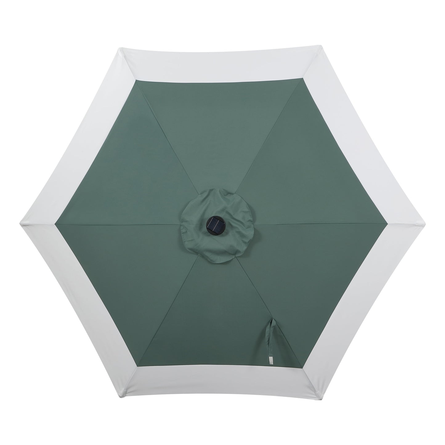 Spencer Classic Coastal 2-Tone Solar LED Market Patio Umbrella with 12 LED Strip Lights