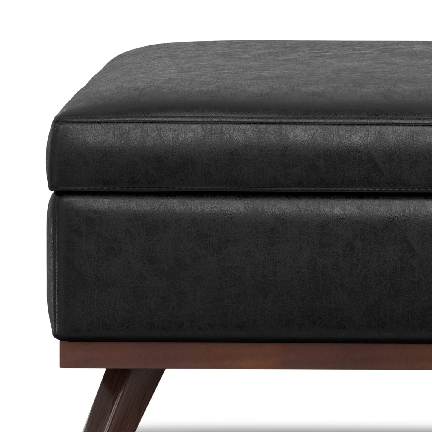 Venture 40"W Square Flip Top Ottoman with Wood Frame