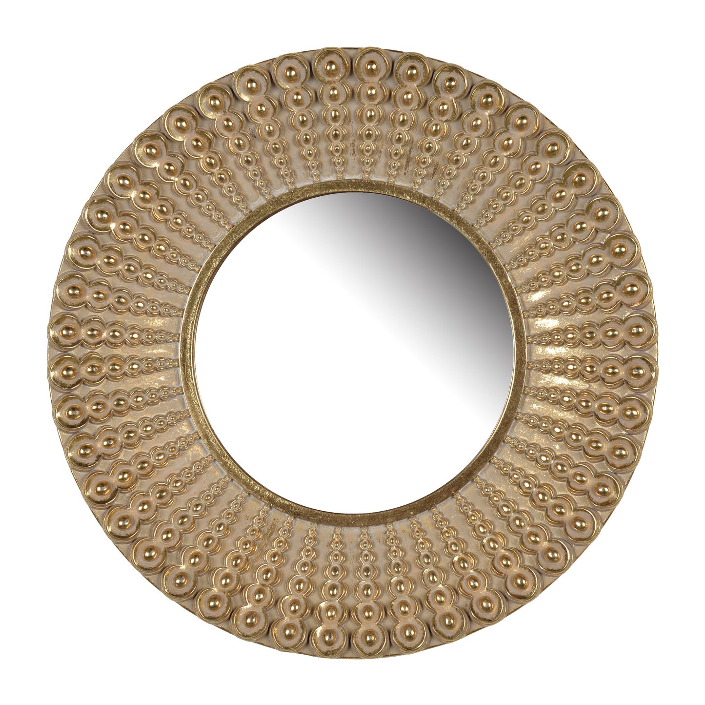 Whimsyes Round Mirror with Radiant Beaded Sunburst Design
