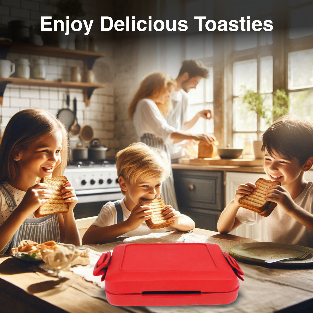 Laser Microwave Toastie Maker with Heatwave Tech (Red)