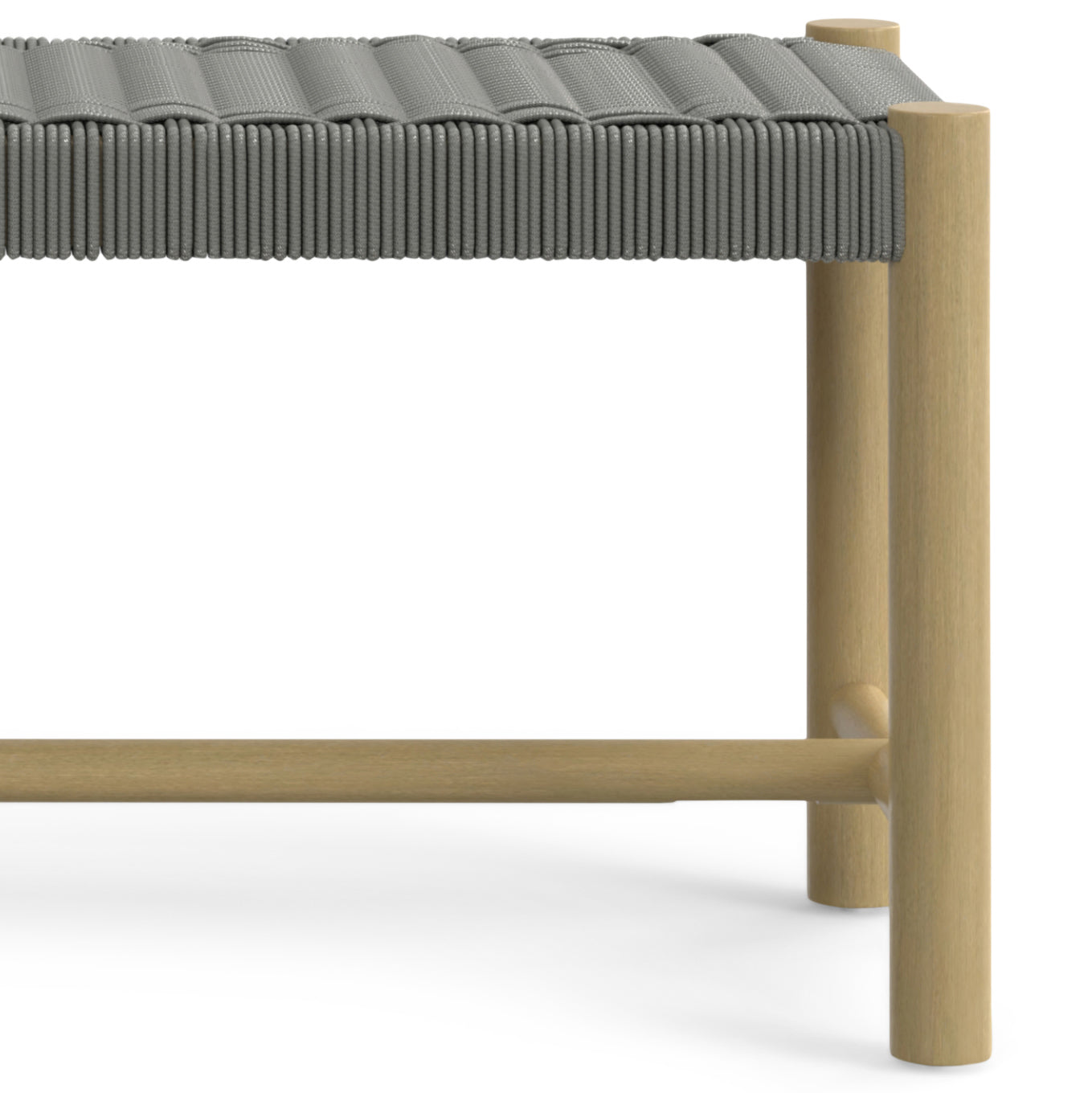 Jamboree Woven Rope Outdoor Bench with Wooden Legs