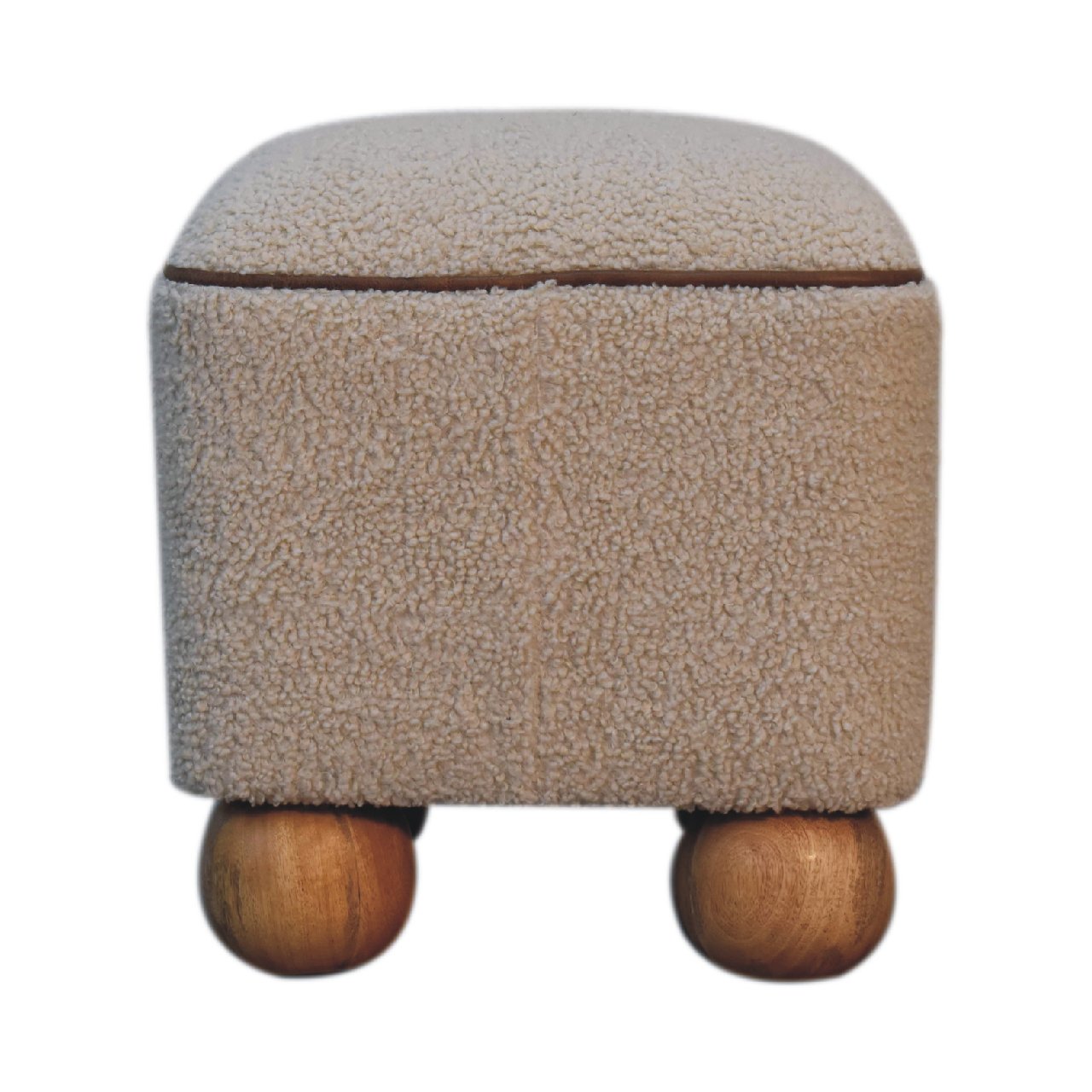 Enigmaaa Upholstered Footstool with Ball Feet and Square Shape