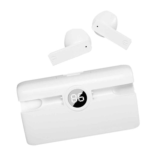 Laser TWS Earbuds with Powerbank Charging Case (White)